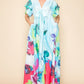 Printed V Neck Maxi Dress