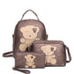 3in1 Cute Bear Design Handle Backpack W Crossbody And Wallet Set With Free Gift