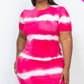 Plus Size Tie-dye Print Bodycon Dress