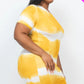 Plus Size Tie-dye Print Bodycon Dress