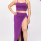 Plus Size Crop Cami & Split Thigh Maxi Skirt Set