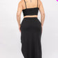 Plus Size Crop Cami & Split Thigh Maxi Skirt Set