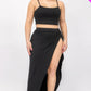 Plus Size Crop Cami & Split Thigh Maxi Skirt Set