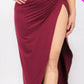 Plus Size Crop Cami & Split Thigh Maxi Skirt Set