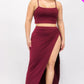 Plus Size Crop Cami & Split Thigh Maxi Skirt Set