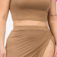 Plus Size Crop Cami & Split Thigh Maxi Skirt Set