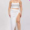 Plus Size Crop Cami & Split Thigh Maxi Skirt Set