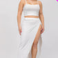 Plus Size Crop Cami & Split Thigh Maxi Skirt Set