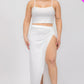 Plus Size Crop Cami & Split Thigh Maxi Skirt Set