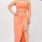 Plus Size Crop Cami & Split Thigh Maxi Skirt Set