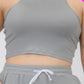 Plus Size Crop Tank Top & Ruched Pants Set