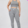 Plus Size Crop Tank Top & Ruched Pants Set