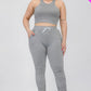 Plus Size Crop Tank Top & Ruched Pants Set