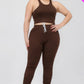 Plus Size Crop Tank Top & Ruched Pants Set