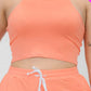 Plus Size Crop Tank Top & Ruched Pants Set