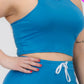 Plus Size Crop Tank Top & Ruched Pants Set