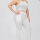 Plus Size Crop Tank Top & Ruched Pants Set