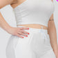 Plus Size Crop Tank Top & Ruched Pants Set