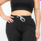 Plus Size Crop Tank Top & Ruched Pants Set