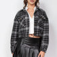 Plaid Button-down Crop Jacket