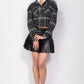 Plaid Button-down Crop Jacket