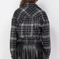 Plaid Button-down Crop Jacket