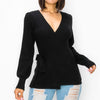 Surplice Ribbed Wrap-around Top