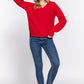 Long Slv Double V-neck Sweater