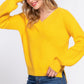 Long Slv Double V-neck Sweater