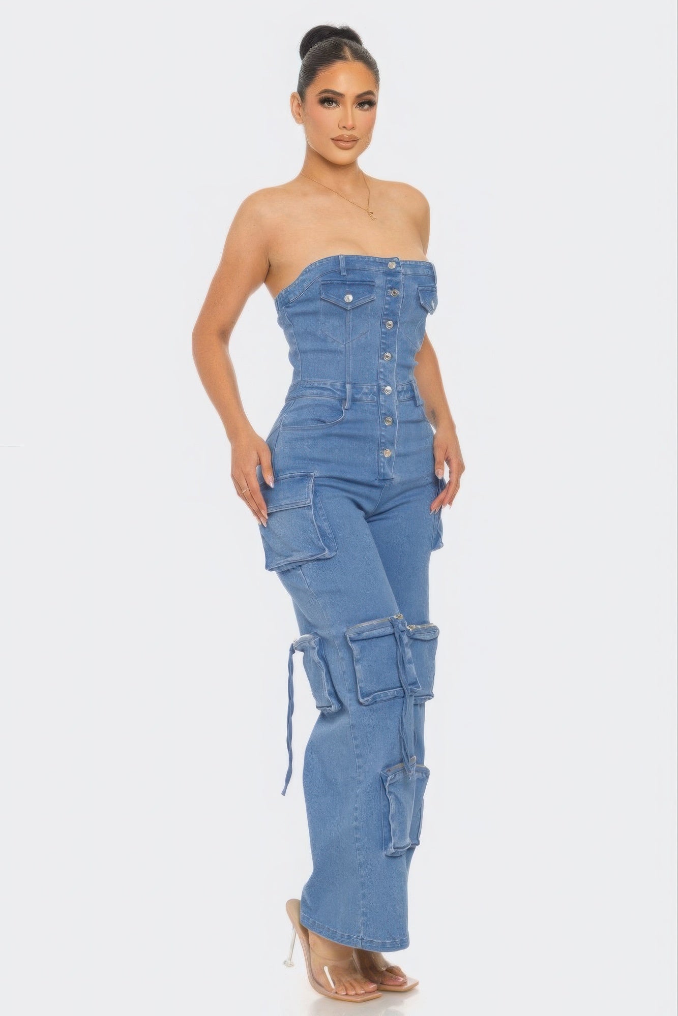 Stretch Denim Jumpsuit