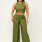 Crop Top And Wide Pants Set