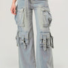 Belted Denim Cargo Jean with Get Free Gift