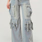 Belted Denim Cargo Jean with Get Free Gift