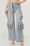 Belted Denim Cargo Jean with Get Free Gift