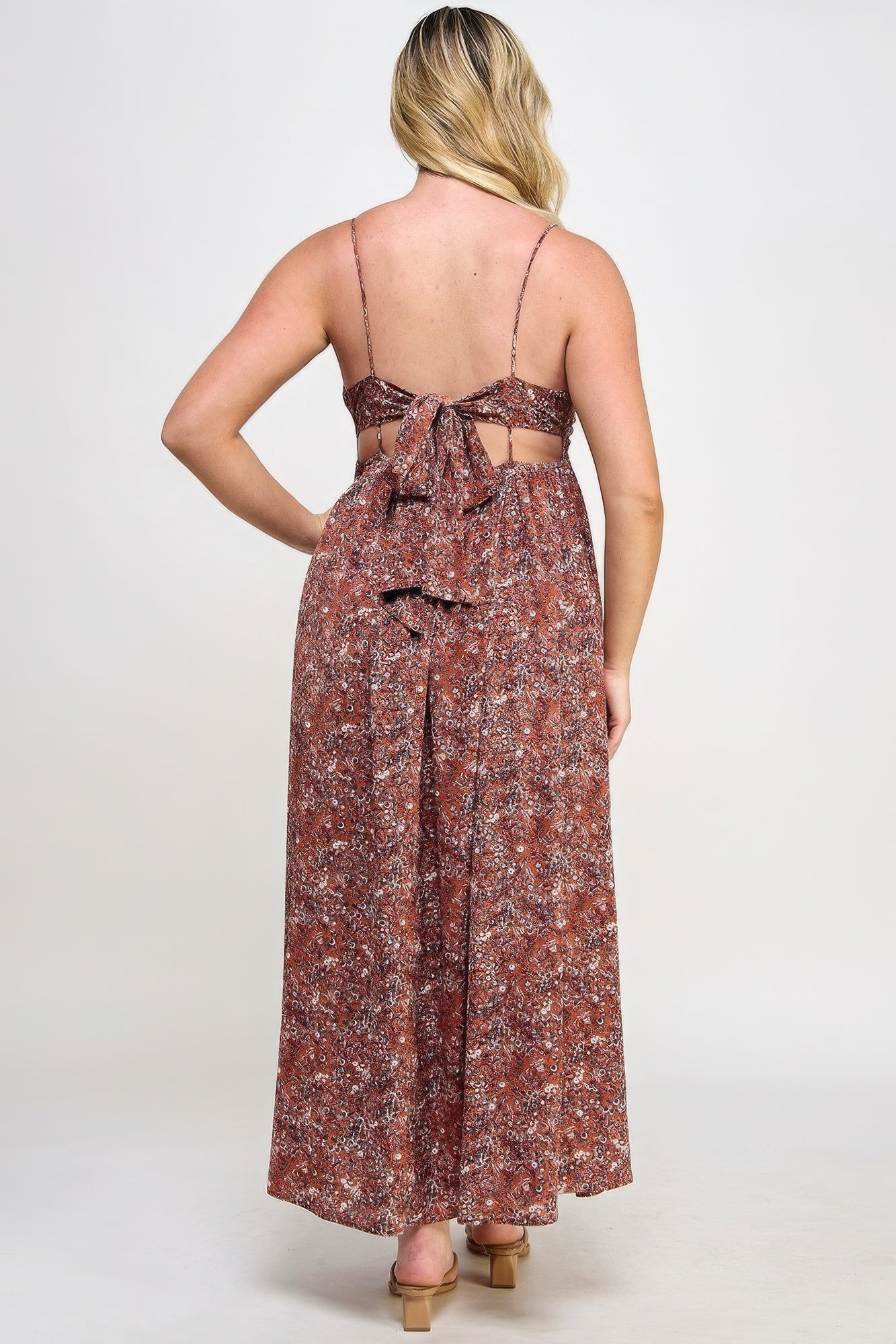 Floral Maxi Dress With Tie Back