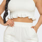 Front Smocking Detail Halter Top And Shorts Set