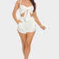 Front Oversized Bow Twisted Tie Top And Shorts Set