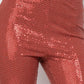 Sequined Fit & Flare Midrise Pants