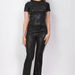 Sequined Fit & Flare Midrise Pants