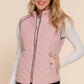 Suede Piping Quilted Padding Vest