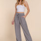 Elastic Waist Tencel Long Pants