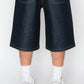 Baggy Fit Raw Denim Shorts