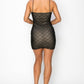 Black Mesh Mini Dress With Sequinbs