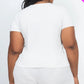 Plus Size Ribbed Short Sleeve Top&shorts Set