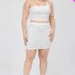 Plus Size One Shoulder Ruched Crop Top & Mini Skirt Set