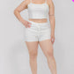 Plus Size Solid Ribbed Cami Top And Shorts Set