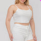 Plus Size Solid Ribbed Cami Top And Shorts Set