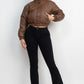 Snap Button Padded Crop Jacket