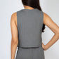 Herringbone V-neck Buttoned Vest Top