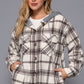 Plaid Print Hoodie Fleece Jacket